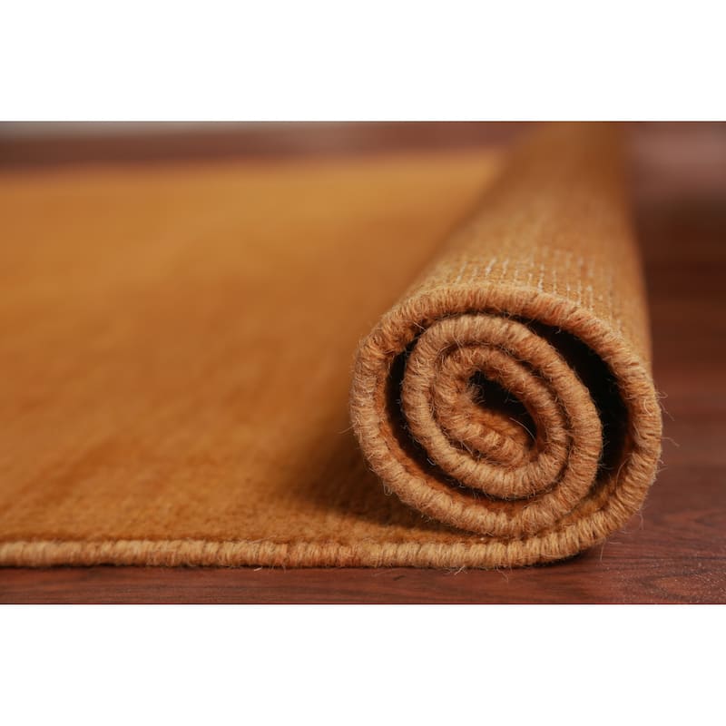 Orange Rust Gabbeh Oriental Rug Handmade Wool Carpet - 3'11" x 5'7"