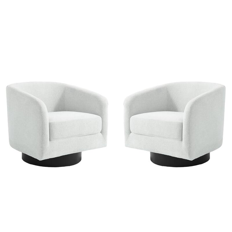2 Set Modern Soft Upholstered Chenille Swivel Barrel Chair