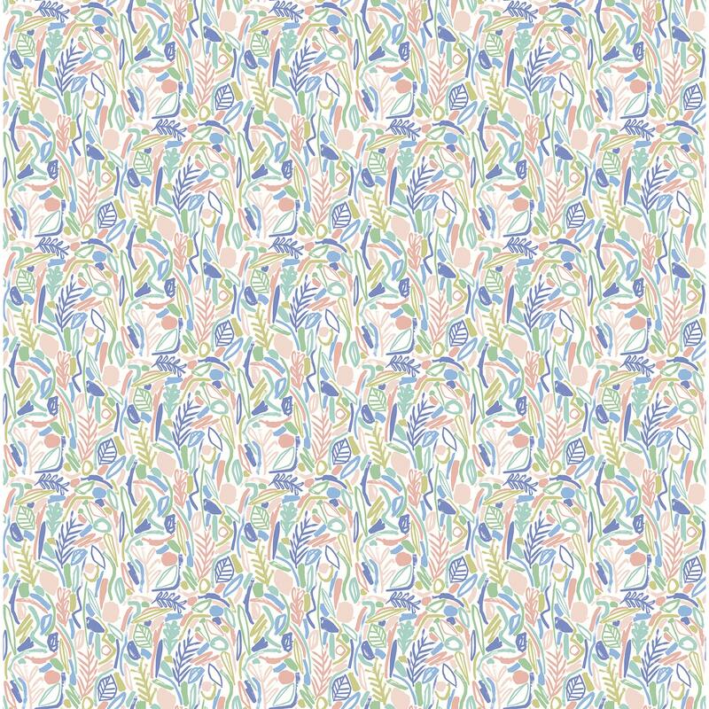 Verdure Pastel Painted Botanical Wallpaper