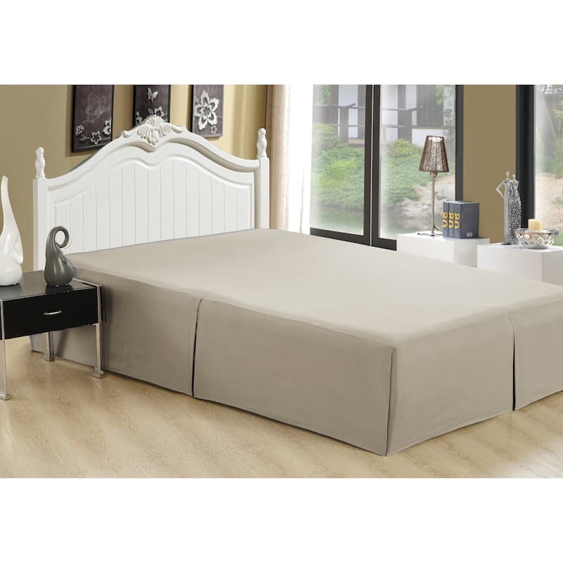 Marina Decoration Soft Hotel Quality All Season Deep Pocket Dust Ruffle 16 Inch Drop Solid Tailored Rayon from Bamboo Bed Skirt - Taupe - Twin/Single