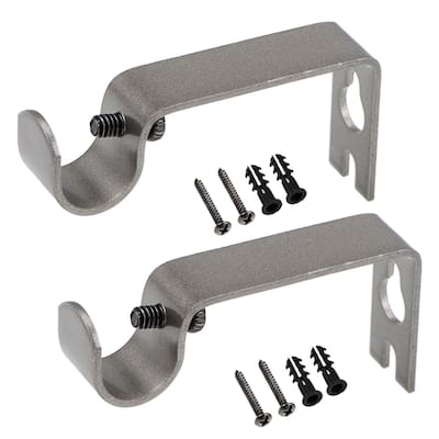 Curtain Rod Bracket Iron Single for 16mm Drapery Rod, 73 x 36 x 16mm Gray 2Pcs - White - 108x78mm 1pcs