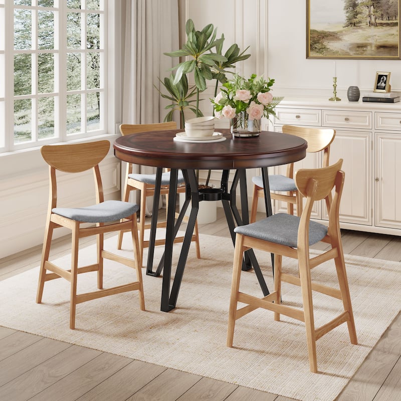Drafdn 5-Piece Bar Set by Christopher Knight Home - Dark Grey+Walnut+Brown
