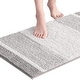preview thumbnail 10 of 31, Subrtex Rugs Chenille Gradient Stripe Pattern Soft Plush Bath Rug Shower Water Absorbent Mat 20"*32" - Taupe