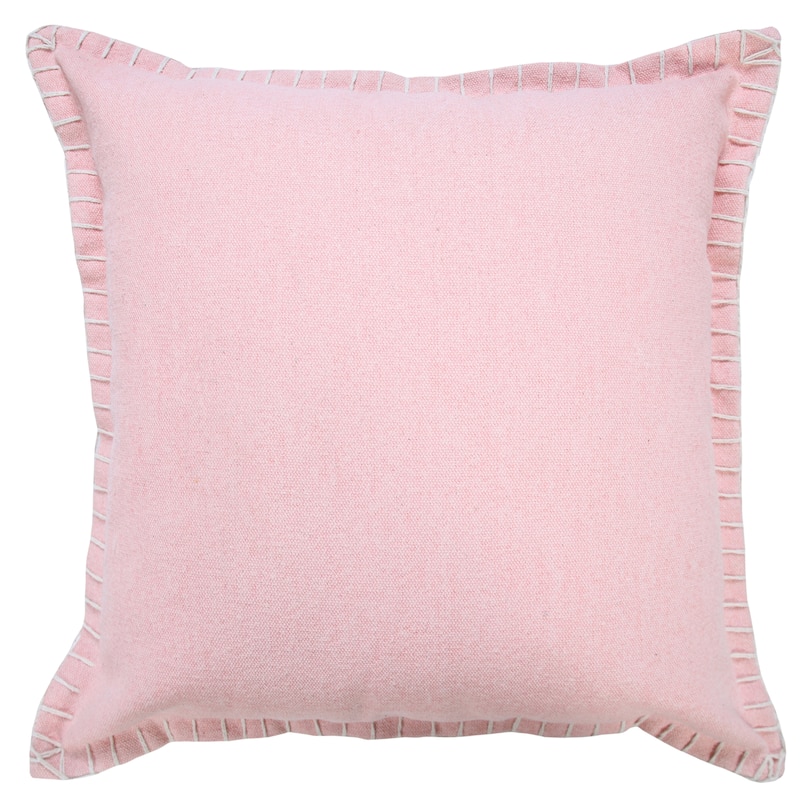 Sevita Guapo Casual Solid Stitched Edge Cotton Throw Pillow - 20" x 20" - Polyester - Coral Pink - Single
