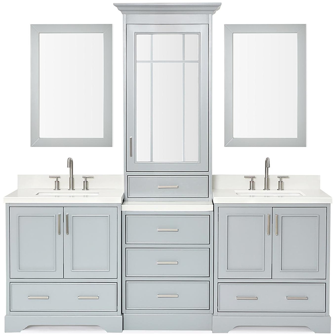 Ariel M085DWQR Stafford 85" Free Standing Double Basin Vanity Set with