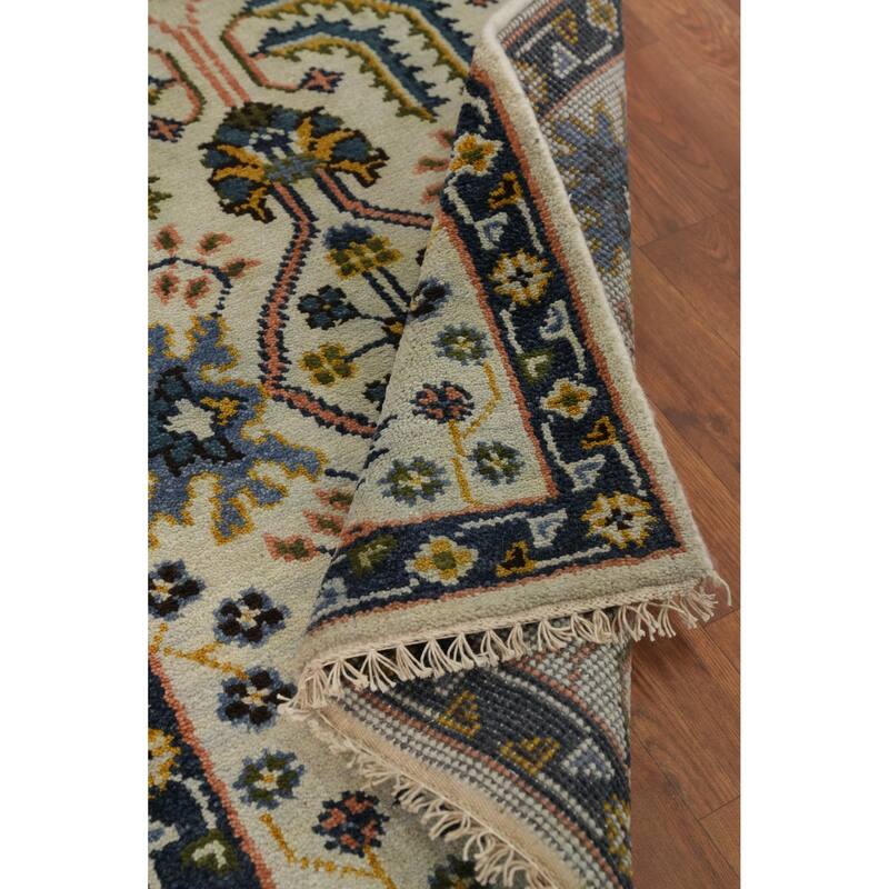 Hand-knotted Traditional Wool Multi-Colored Geometric Area Rug Oriental Carpet - 8' 2'' X 2' 6''
