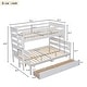 preview thumbnail 12 of 68, Wooden Bunk Bed with Ladder & Guardrails, Solid Wood Low Bunkbeds, can be Convertible into 2 Platform Bedframe