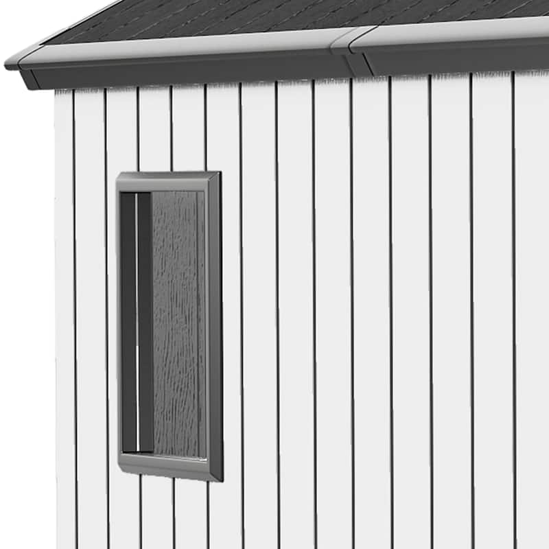 8x10 FT Outdoor Storage Shed with Lockable Door, Large 544 Cuft Resin Shed with Floor Roof Windows Vents
