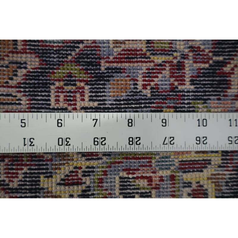 Hand Knotted Oriental 100% Wool Carpet Traditional Floral Red Kashan Area Rug - 12' 7'' X 9' 1''