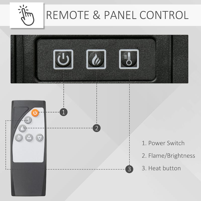 32" W x 30" H White Electric Fireplace Mantel TV Stand, Media Console Center Cabinet with Remote