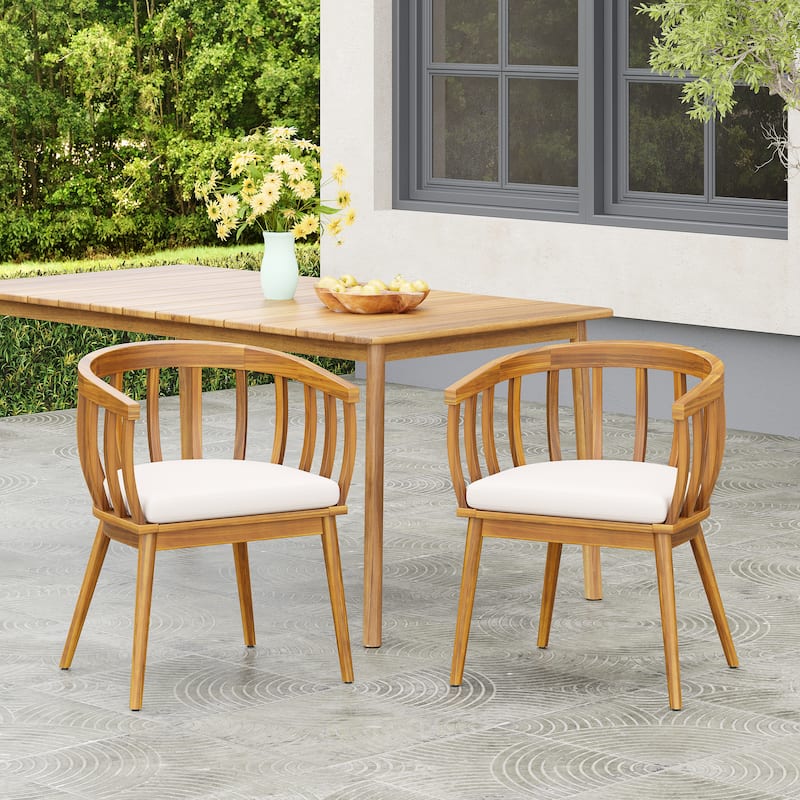 Christopher Knight Home-Rowan Outdoor Acacia Wood Dining Chair (Set of 2)