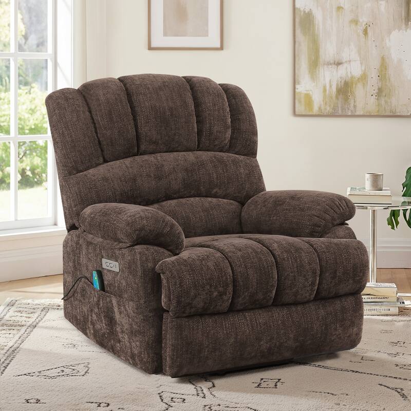 Power Lift Recliner with Heat and Massage - Dark Brown