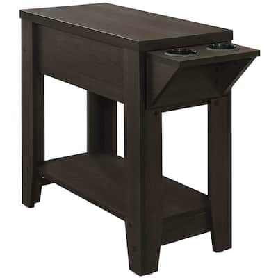 23 Inch Brown Wood End Table with Shelf for Living Room or Bedroom - 12” x 28.75” x 22.50”