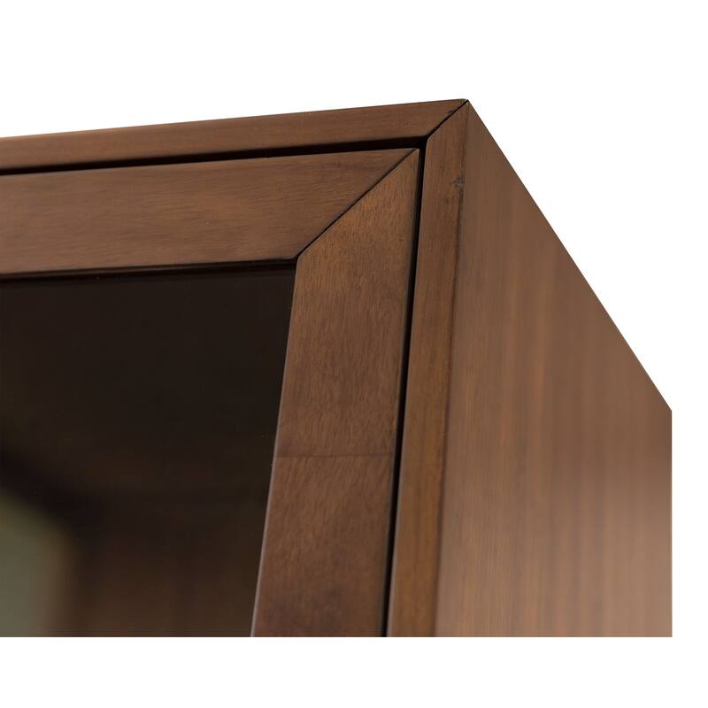 Mid-century Modern Glass Door Bookcase/ Display, Office Bookcase/Display, Accent Bookcase/Display, Brown