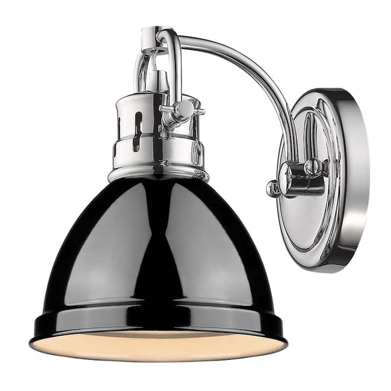 Golden Lighting Duncan Single Light 9" Tall Bathroom Sconce - Black