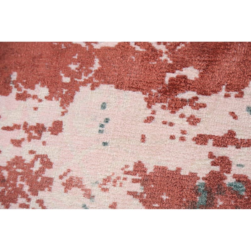 Contemporary Abstract Oriental Area Rug Hand-Knotted Wool Carpet - 3'6"x 5'4"