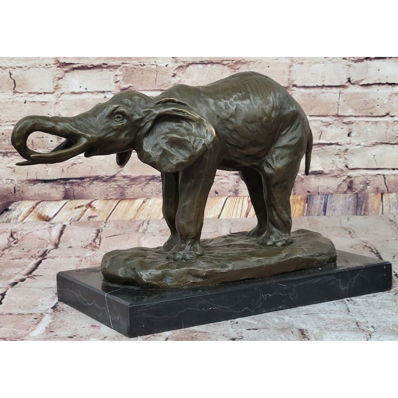 Milo Elephant Bronze Sculpture – Stunning African Wildlife Art On Marble Base