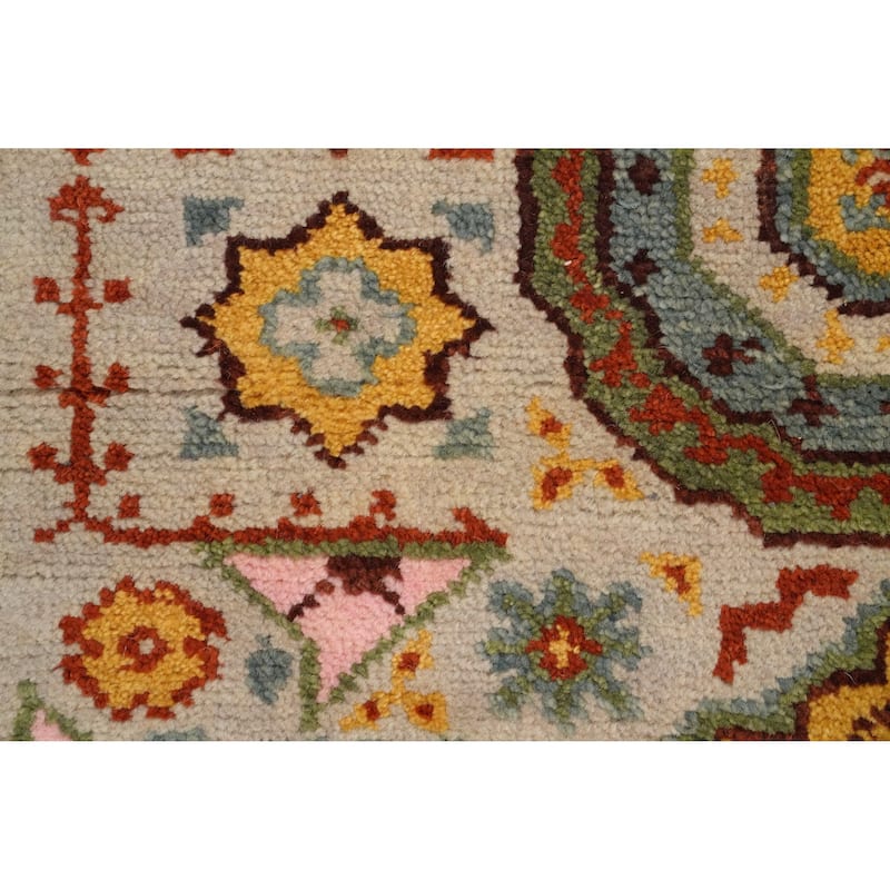 Hand Knotted Oriental 100% Wool Carpet Traditional Geometric Beige & Ivories Kazak Runner Rug - 7' 11'' X 2' 6''