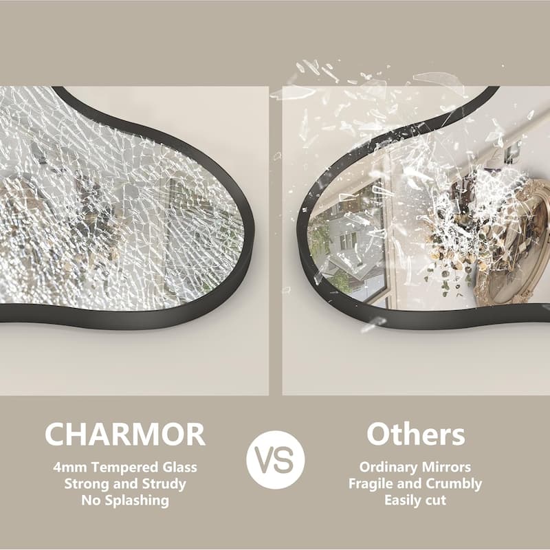 Asymmetrical Cloud High-Strength Aluminum Alloy Framed Easy French Mounted Wall Mirror