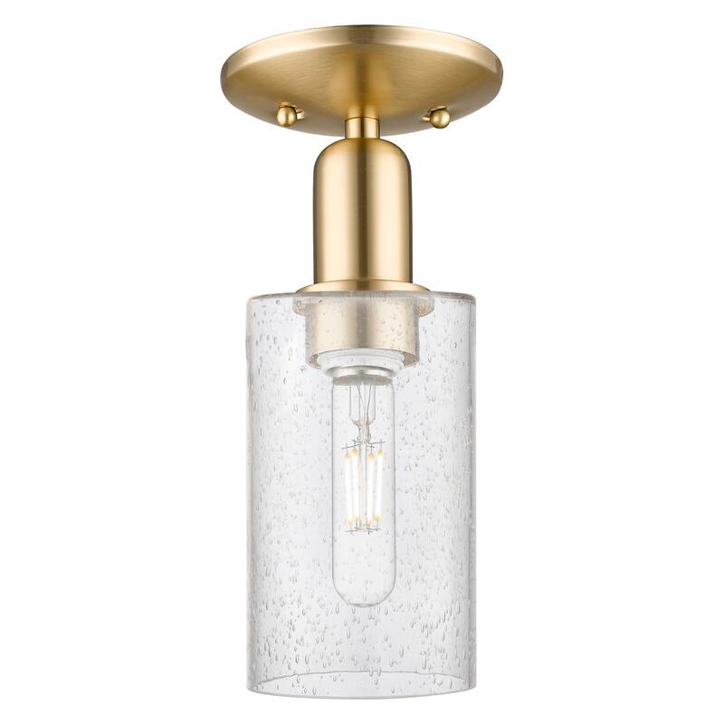 Innovations Lighting Endless Possibilities Arcadia - Clymer - 1 Light 4" Semi-Flush Mount - Champagne Bronze/Seedy