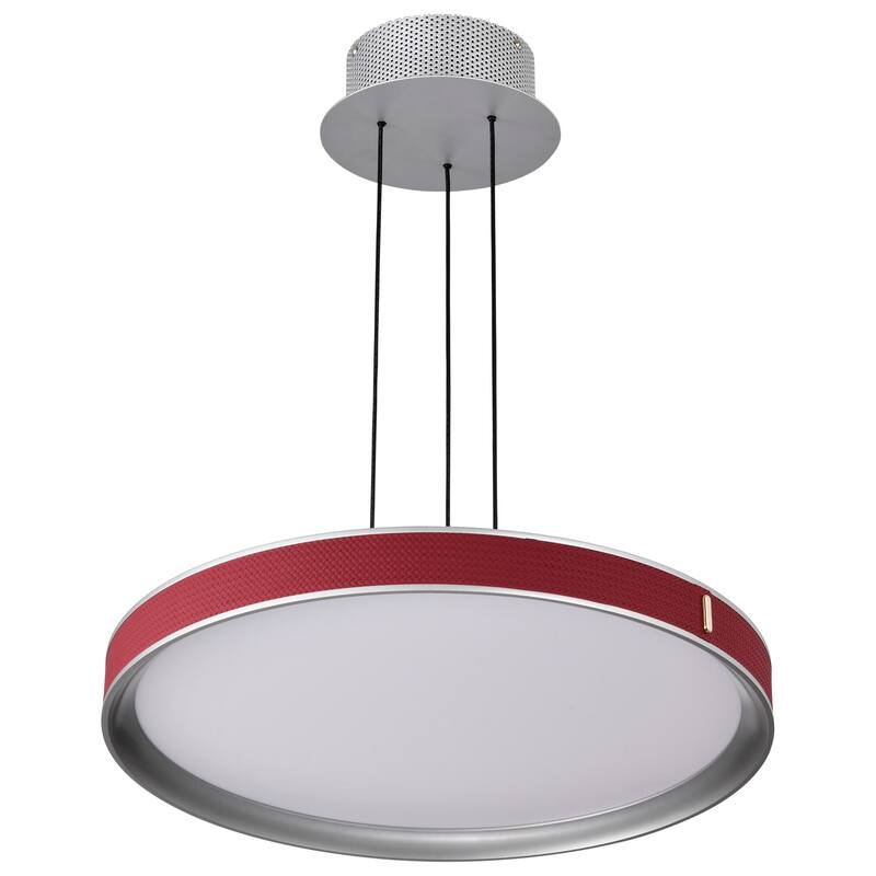 Bandon 20 Inch LED Pendant Gray with Red Wrap Acrylic Lens