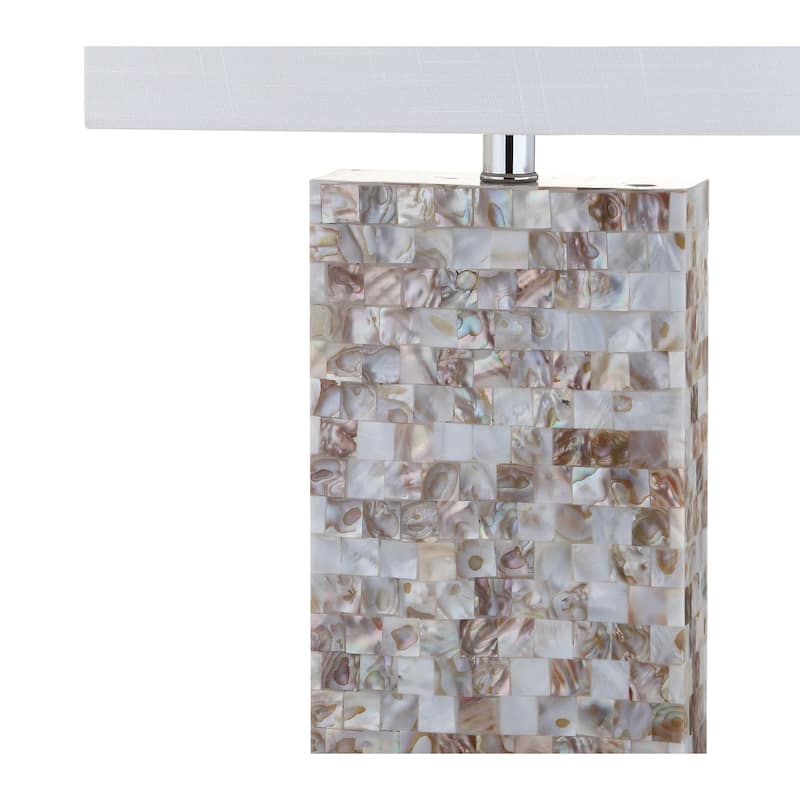 Pleiades 29" Seashell and Crystal LED Table Lamp, Natural/Clear by JONATHAN Y
