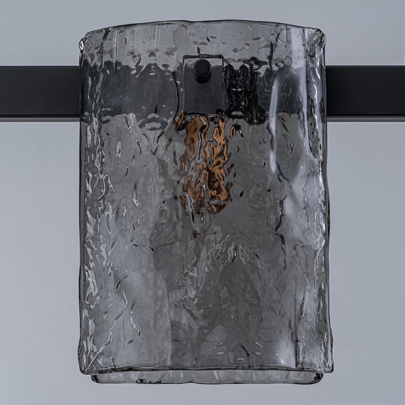 47.2" W 5-Light Modern industrial Linear Textured Smoke Glass Chandelier for Living/Dining Room - 47.2" W x 5.1" D x 7.5" H