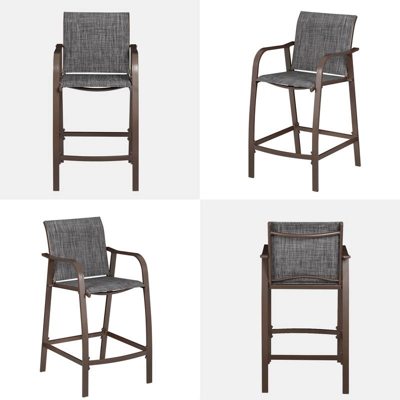Pellebant Outdoor Patio Aluminum Counter Height Bar Stools - 21.7"widex25.6"deepx43.7"high