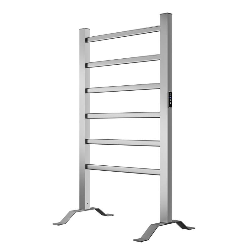 ANZZI Naples 6-Bar Aluminum Wall Mounted or Free Standing Towel Warmer - Aluminum