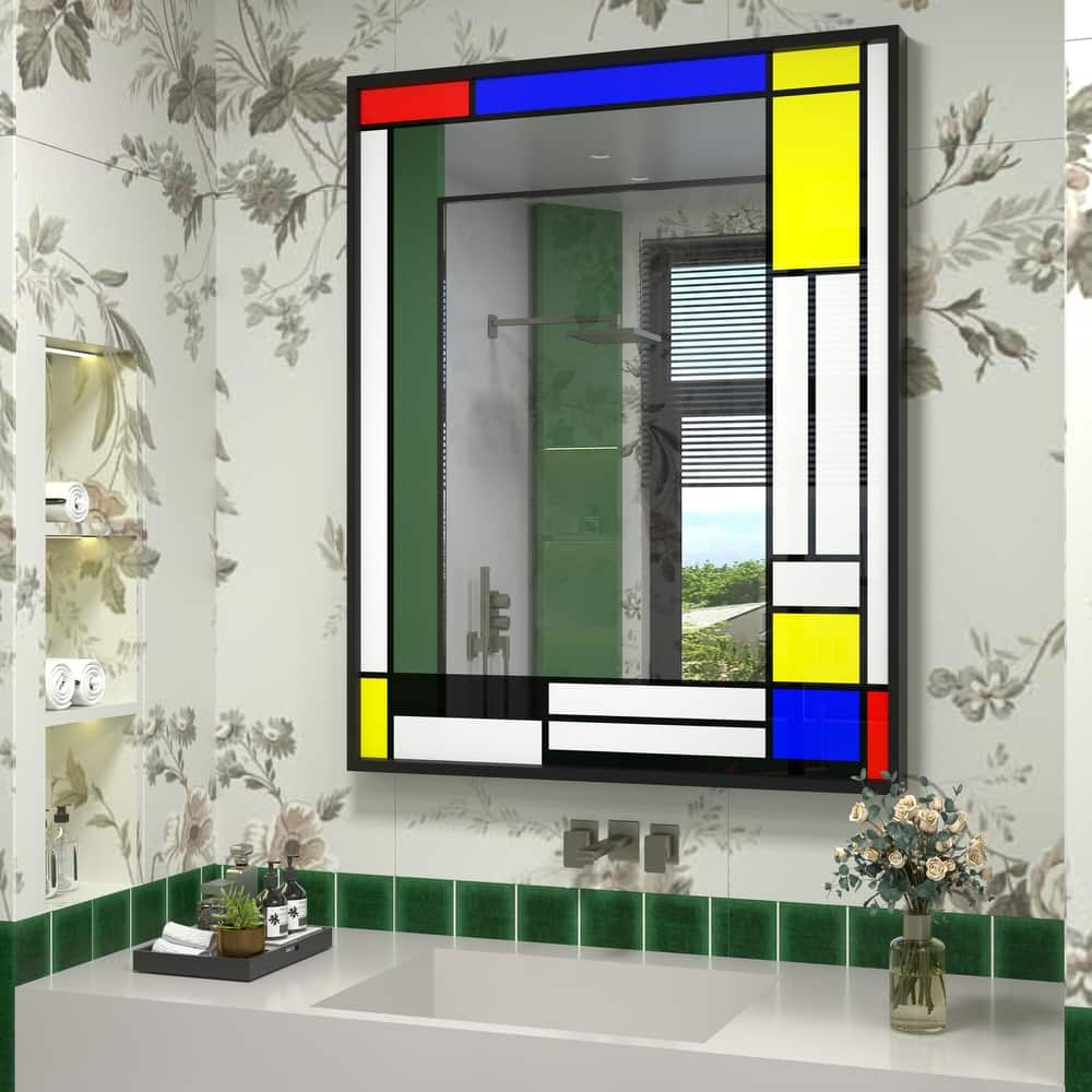 Window Pane Wall Decor Bathroom Vanity Mirror Mounted