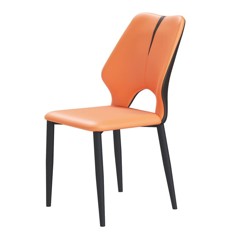 Modern PU Leather Dining Chair Home Chair with High Density Sponge Cushion and Ergonomic Design, for Restaurant, 2-Piece Set