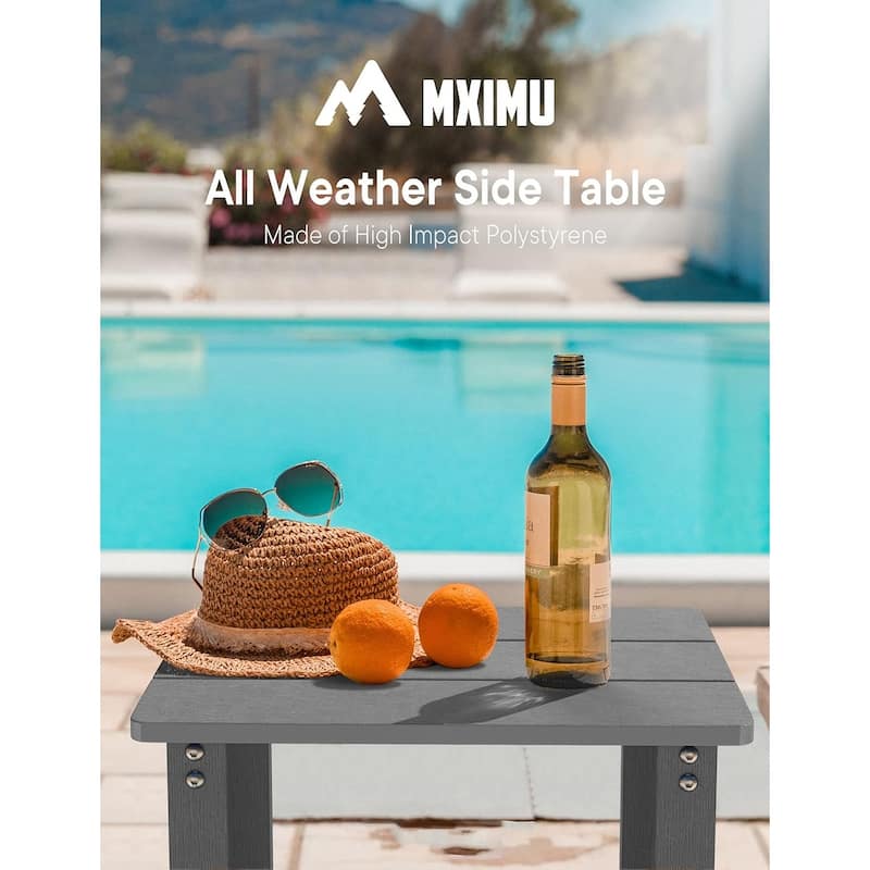 WINSOON Outside Adirondack Square Side Table, Weather Resistant Patio Table Double Layers