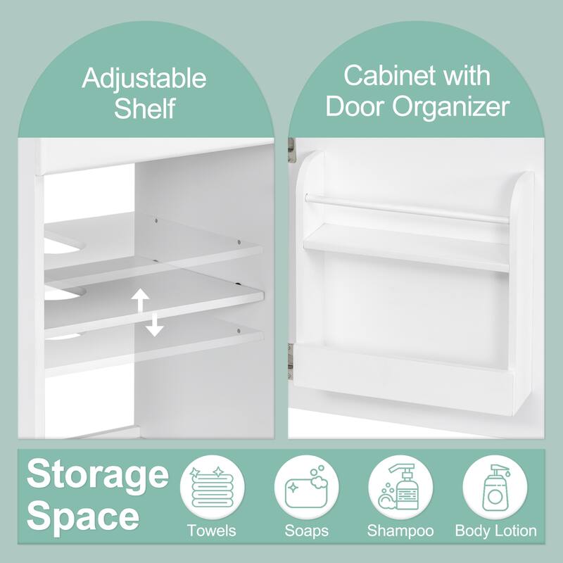 20" Bathroom Vanity with Sink, Vanity Cabinet with Door Shelf and Adjustable Shelf, Bathroom Storage Cabine