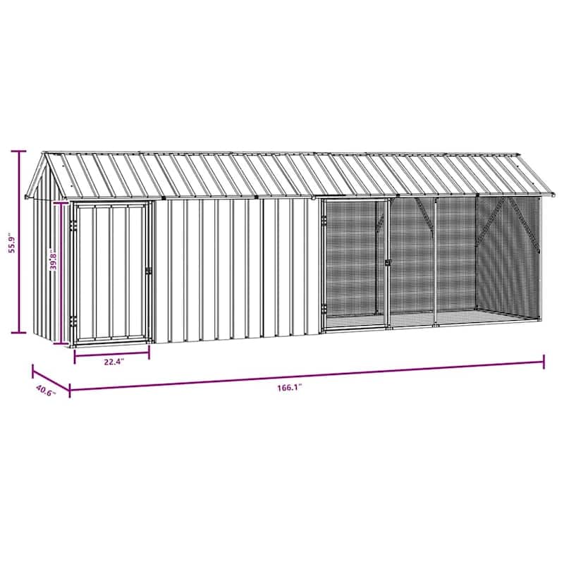 vidaXL Bird Cage Anthracite Galvanized steel