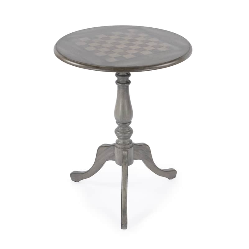 Colbert 22 in. W Round Wood Pedestal Game/Accent Table - Grey