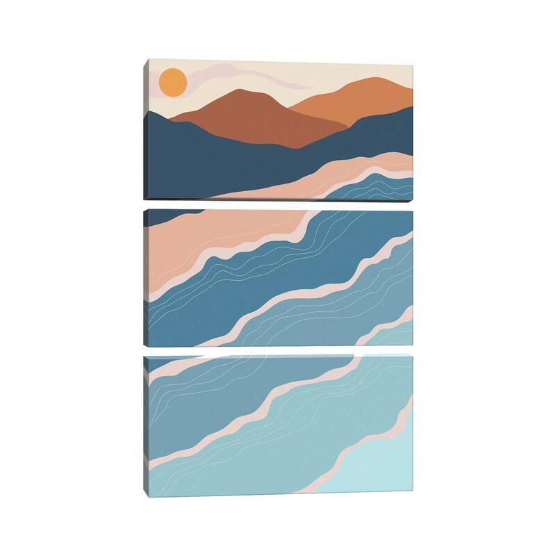 iCanvas "Beach And Mountains I" by Jay Stanley 3-Piece Wall Art Set