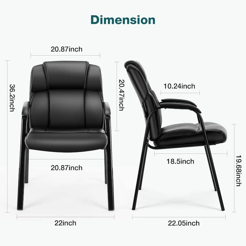 Premium Leather Guest Chair with Padded Armrests