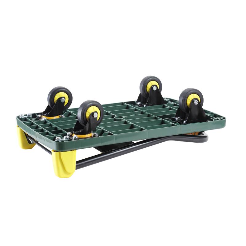 Green 440 lb Capacity Foldable Push Hand Cart