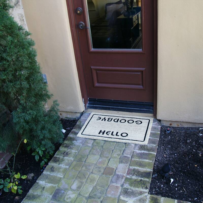 Rubber-Cal "Welcome Go Away Mats" - 2 Coir Outdoor Entryway Mats - 18" x 30"