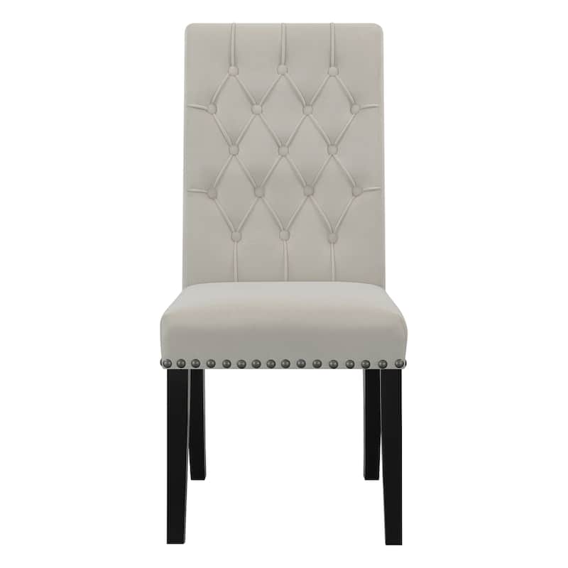 Nantucket Upholstered Tufted Side Chairs with Nailhead Trim (Set of 2)
