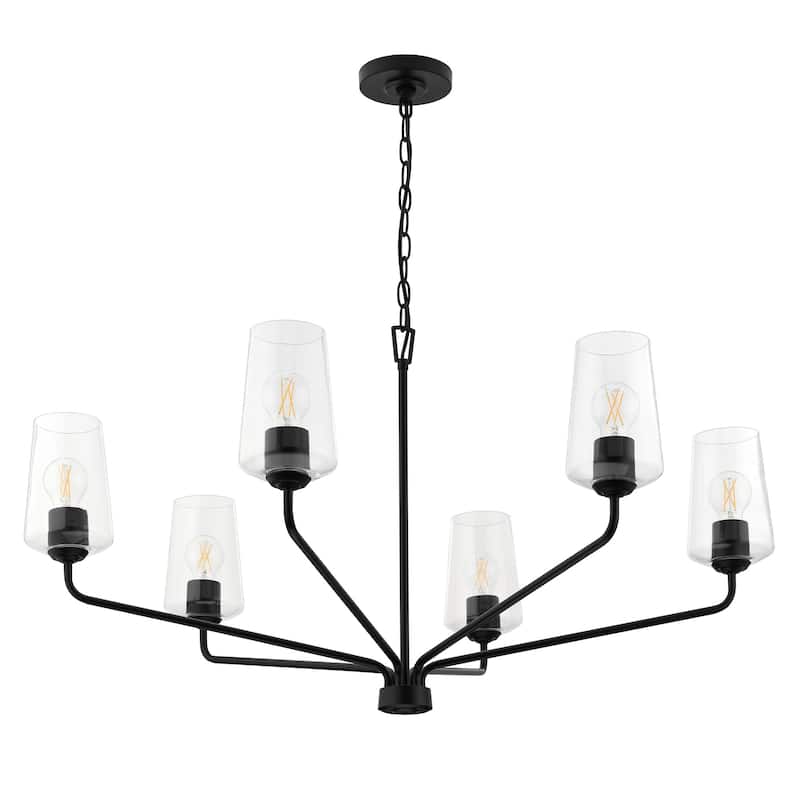 Progress Lighting P400444 Celino 6 Light 40" Wide Chandelier - Black