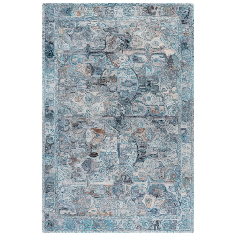 SAFAVIEH Handmade Anatolia Lauma Traditional Rug - Turquoise/Grey - 6' x 9'