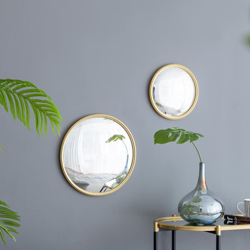 Golden Round Living Room Wall Mirror