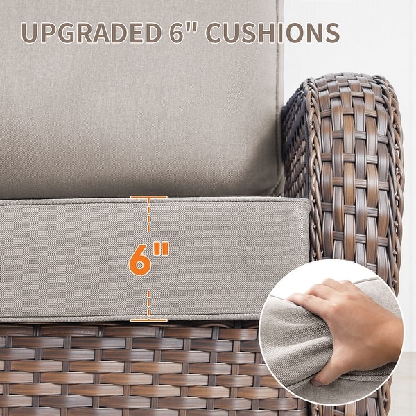 dimension image slide 2 of 14, Gymojoy 6-Inch Thick Outdoor Deep Seating Cushion Set, 22"/24" Wide Options, Waterproof & Fade Resistant for Patio Furniture