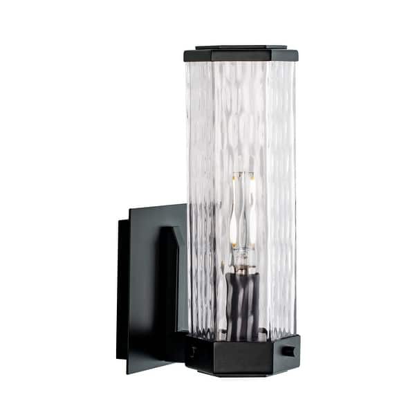 slide 2 of 2, Elk Home Polygon Matte Black 1 Light Outdoor Wall Sconce
