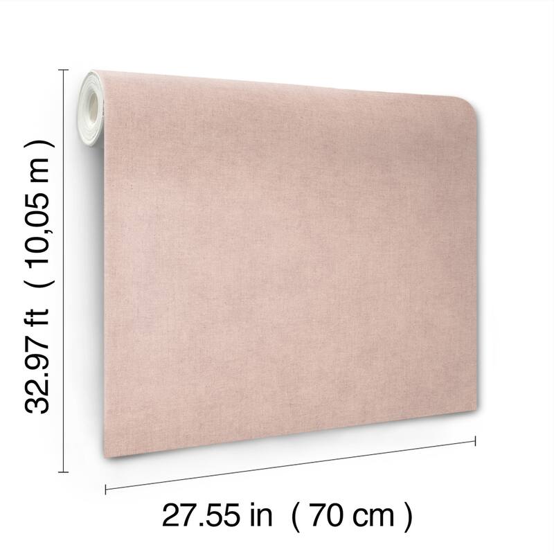 A-Street Prints Nuovo Rose Faux Linen Wallpaper