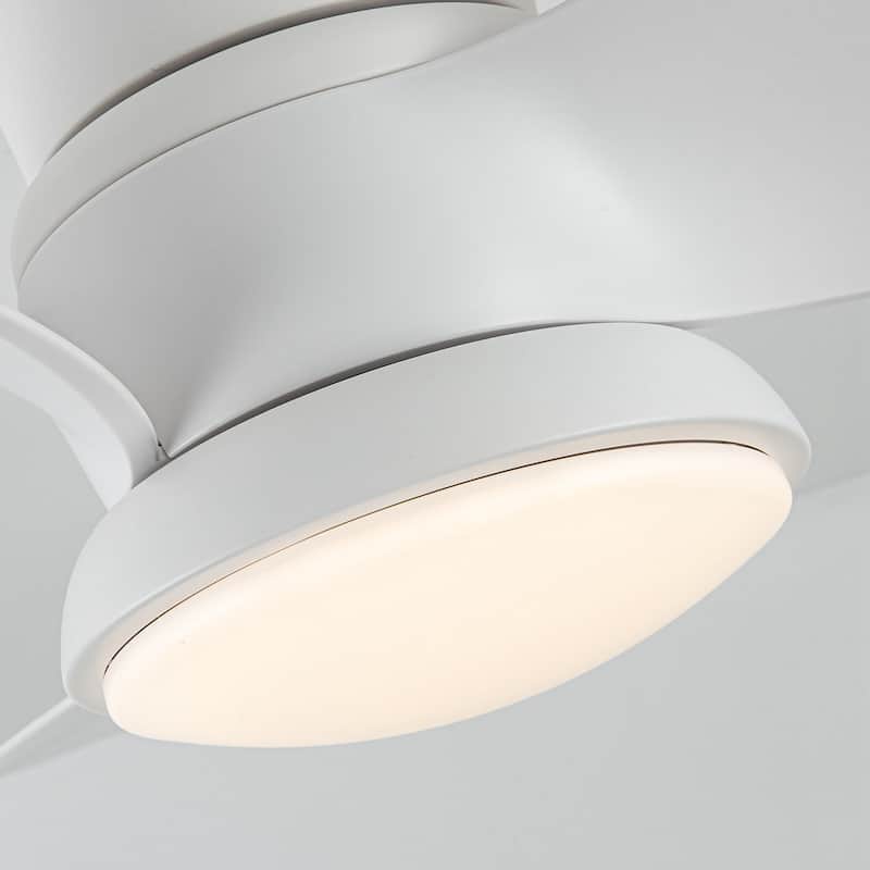 31-inch Modern Black Propeller Flush Mount Ceiling Fan with Light and Remote