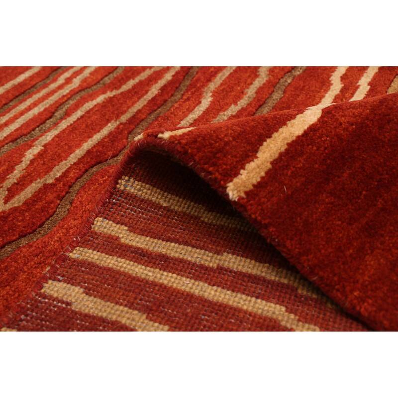 ECARPETGALLERY Hand-knotted Peshawar Ziegler Dark Copper Wool Rug - 5'0 x 7'0