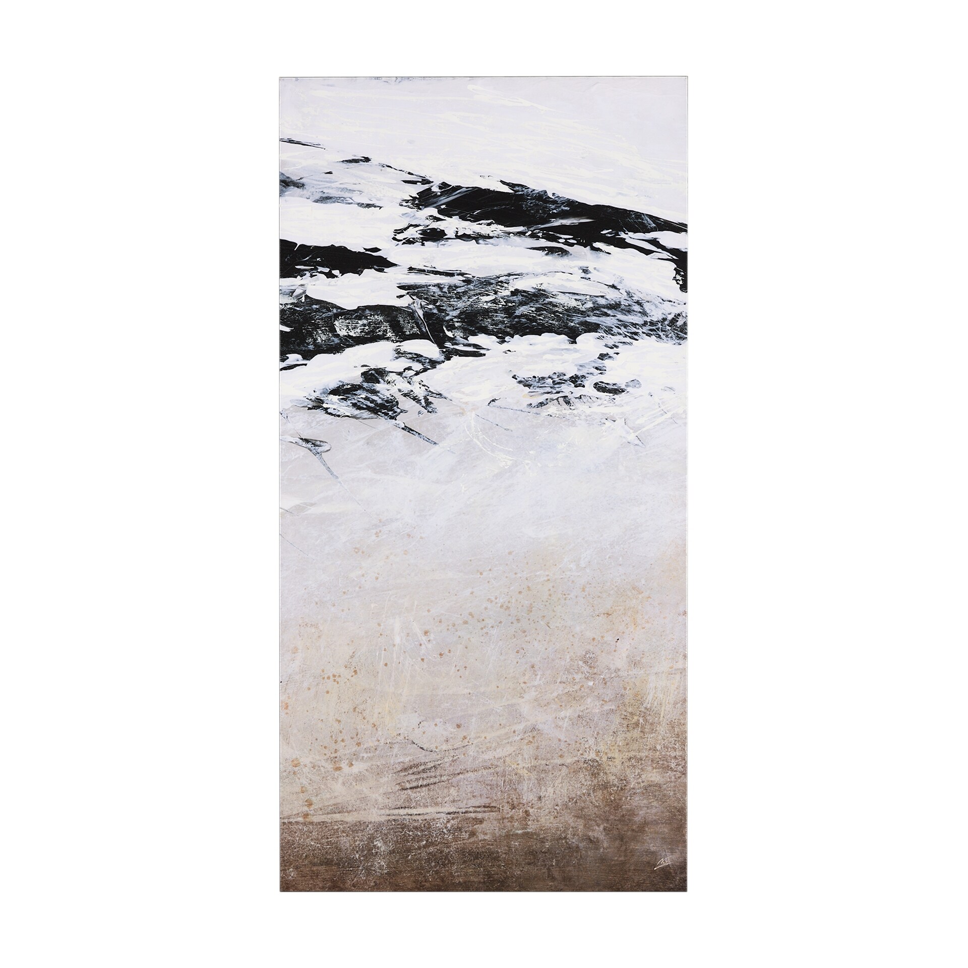 Mercana Black Strokes II (30 x 60) Canvas Art Print