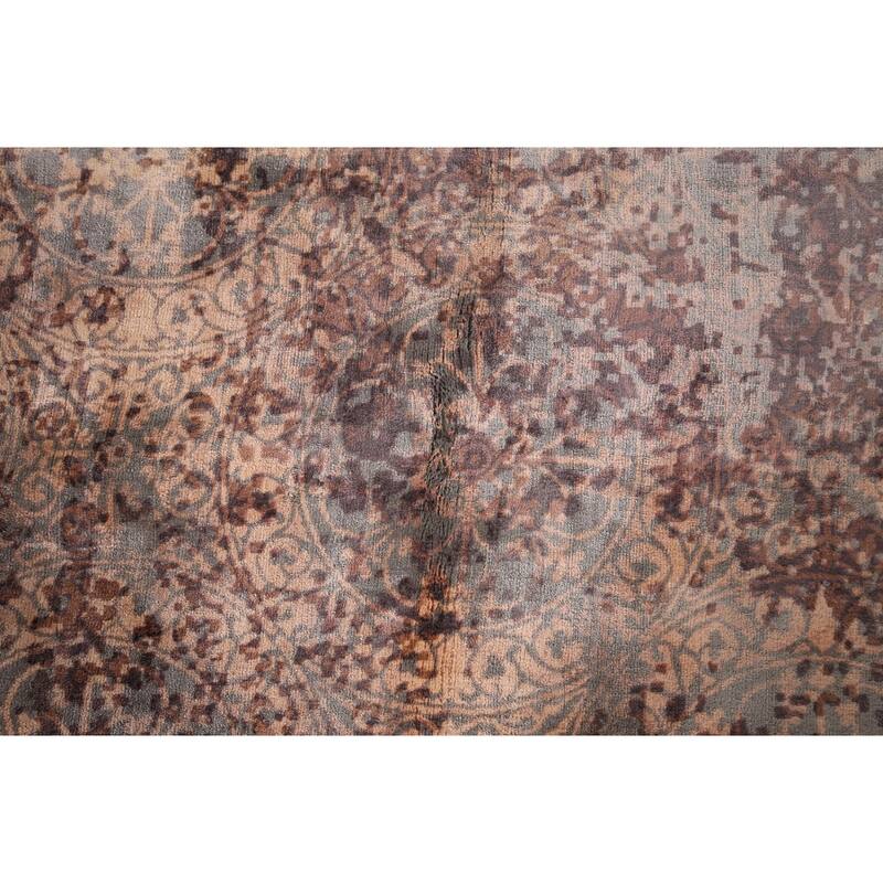 All-Over Abstract Indian Area Rug Hand-Knotted Wool Carpet - 8'3"x 11'9"